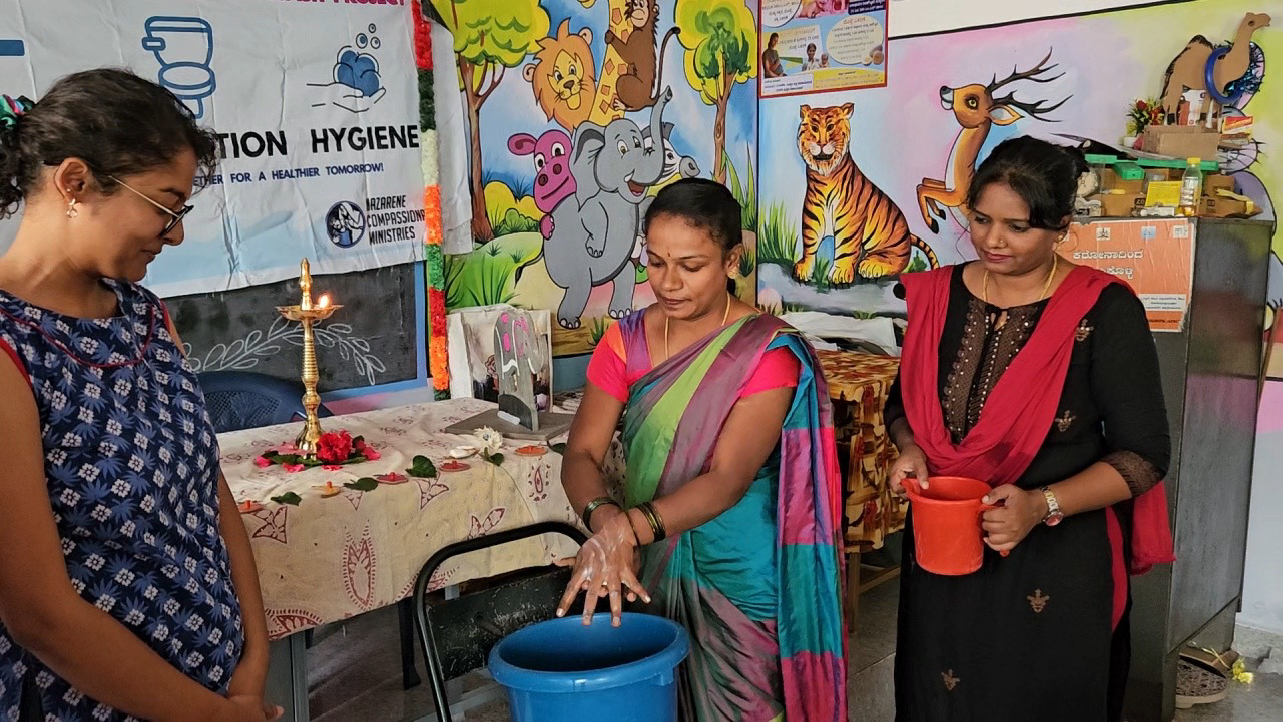 Community members participating in sanitation project
