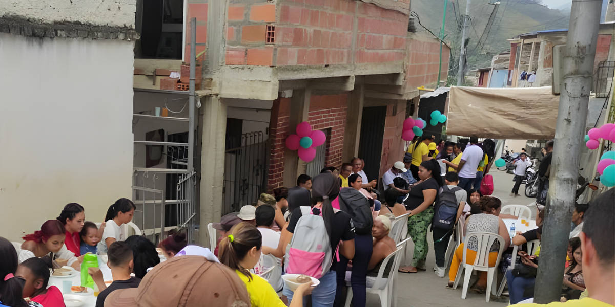 A church gathering in the community