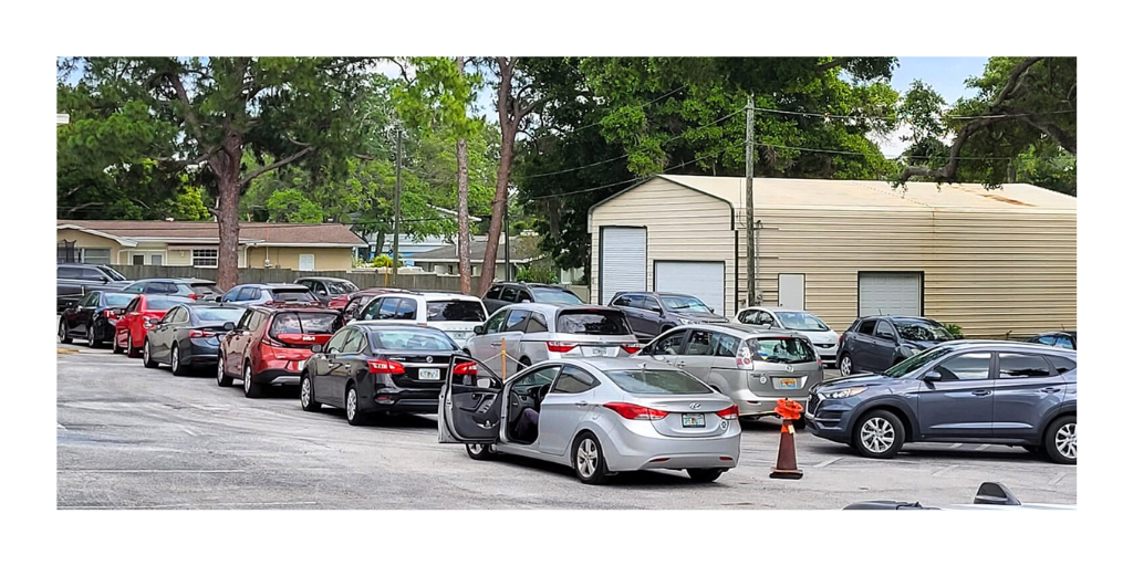 Cars attending Hope in the Park