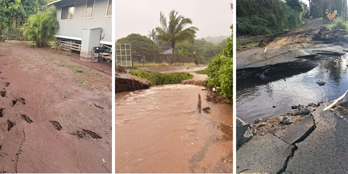 Damage from flooding in Hawaii