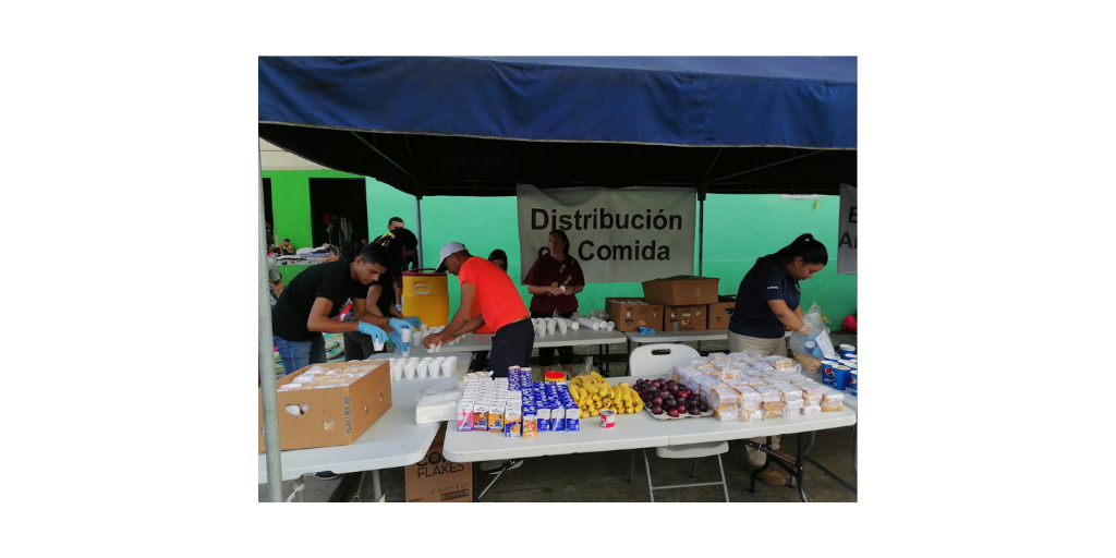 food distribution to migrants in Panama