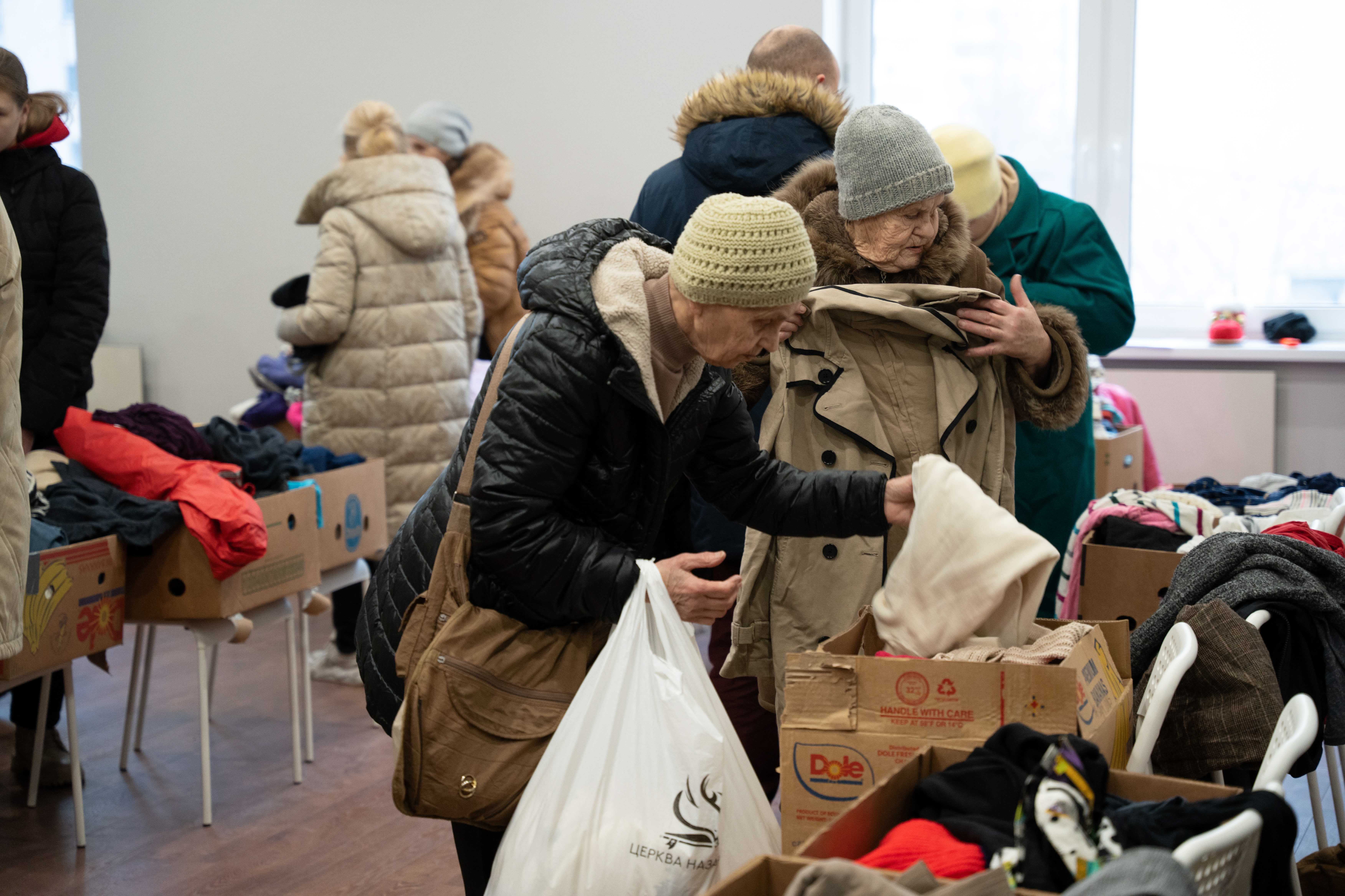 Women choosing clothing