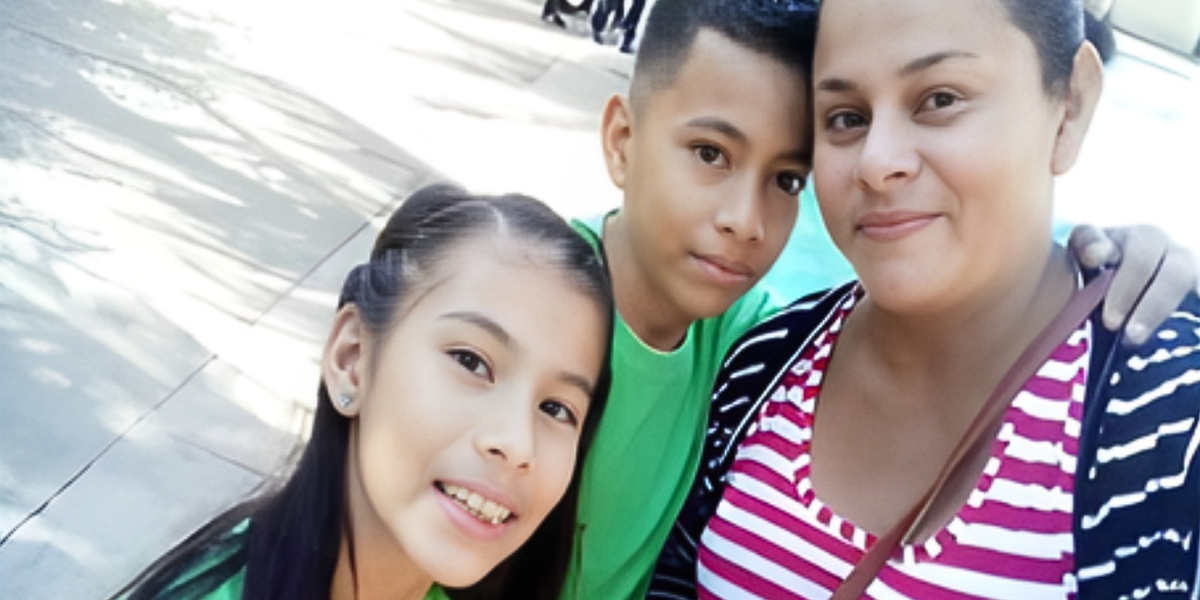 Mother, son, and daughter