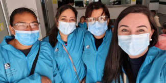 volunteers in a hospital in Colombia
