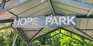 Hope in the Park sign