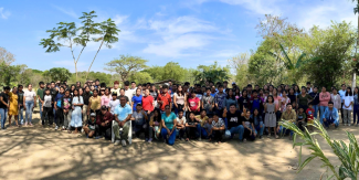 People gathered in a group photo at The Fortress Church